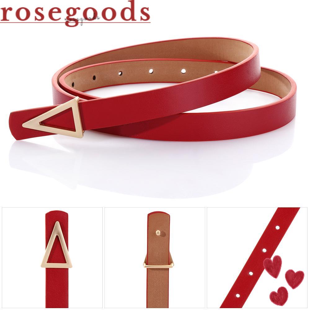 Thắt Lưng Da PU Khóa Kim Loại Hình Hoa Hồng Thời Trang