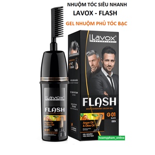  Gel Nhuộm Tóc Phủ Bạc Thảo Dược LAVOX FLASH - Màu Đen + Nâu Gel Lược Nhuộm Tóc Thông Minh 
