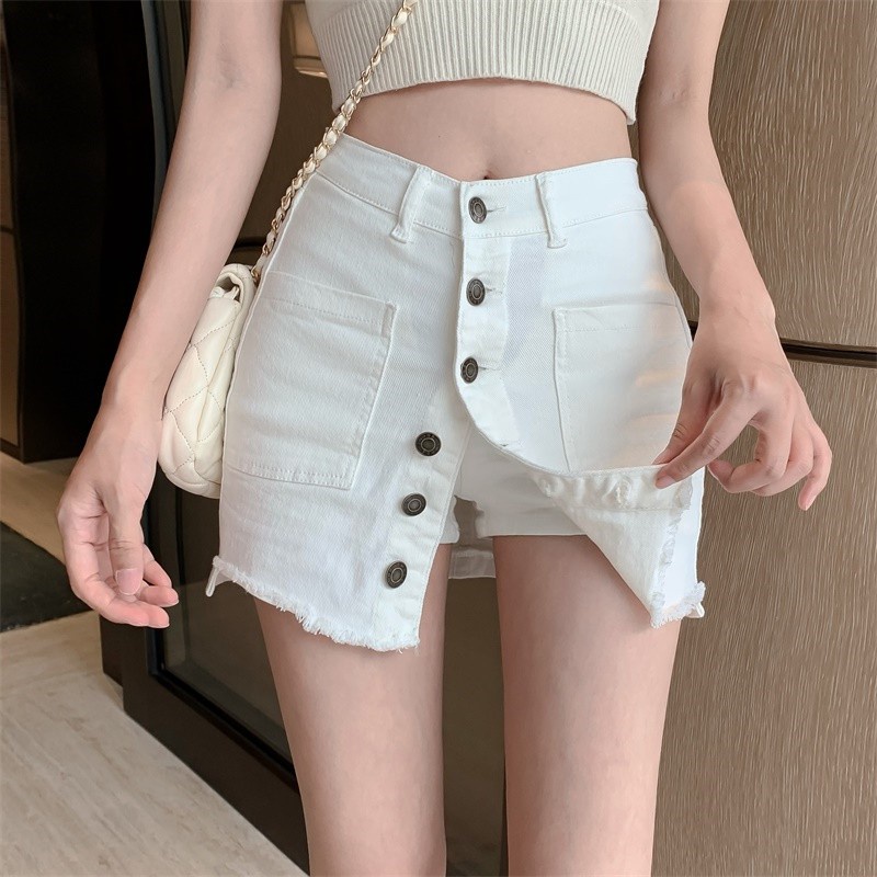 chân váy jean Chữ A Lưng Cao Thời Trang Dành Cho Nữ - Hàng nhập khẩu