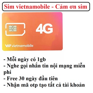 Sim số vietnamobile gói cước cảm ơn sim 1gb 1 ngày