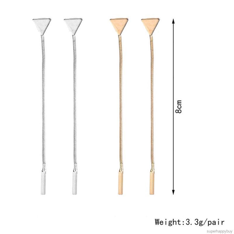 Đôi Khuyên Tai Dài Phối Hình Tam Giác Thời Trang Cho Nữ