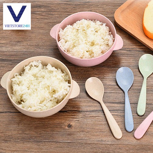 Bộ bát ăn dặm cho bé Wheat Straw Bowl