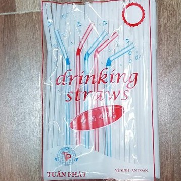 Ống hút cong màu trắng 1 bịch