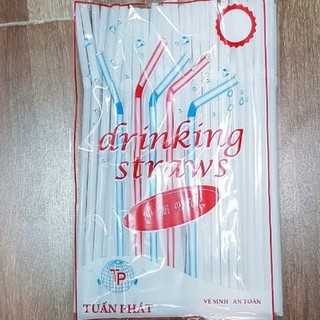 Ống hút cong màu trắng 1 bịch