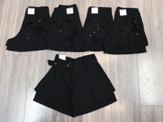 Quần giả váy đen kèm belt