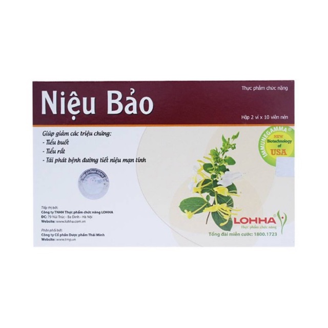 Niệu bảo - 20 viên - hỗ trợ làm giảm các triệu chứng tiểu buốt, tiểu rắt, tái phát bệnh viêm đường tiết niệu