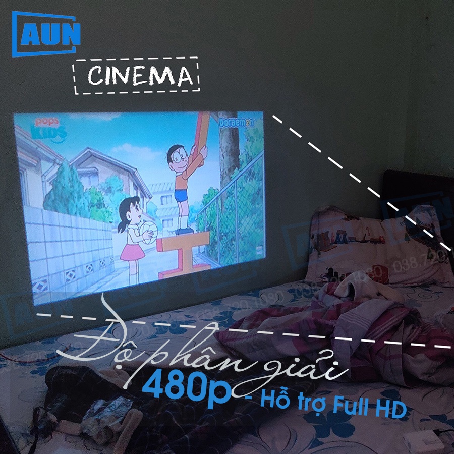 [BẢN 2021 MỚI NHẤT Máy chiếu mini AUN C40s hỗ trợ fullhd 1080p và kết nối với điện thoại, laptop, máy tính | BigBuy360 - bigbuy360.vn