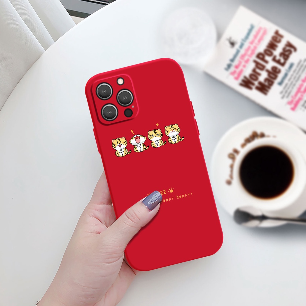 Ốp điện thoại TPU viền thẳng họa tiết hổ năm mới cho IPHONE 8 PLUS 7 PLUS 8 7 X XS SE 11 12 13 PRO MAX 2022