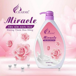 Sữa tắm dưỡng trắng da Miracle 1000ml - Hương hoa hồng