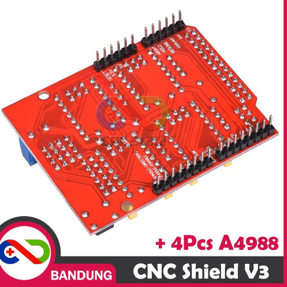 Bảng Mạch Điều Khiển Máy In 3d Miliki Also.. Cnc Shield V3 + Mô Đun 4cs A4988 Ny7