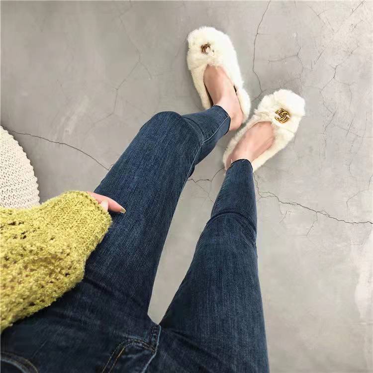 Jiashucheng Quần Jean Dài Lưng Cao Dáng Ôm Co Giãn Tốt Thời Trang Xuân Hè Cho Nữ