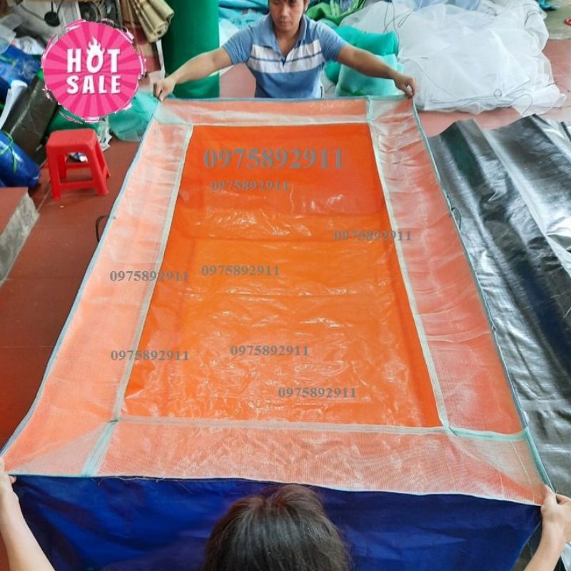 Bể bạt nuôi ốc ếch cá 2x1x0,5 chống nhảy