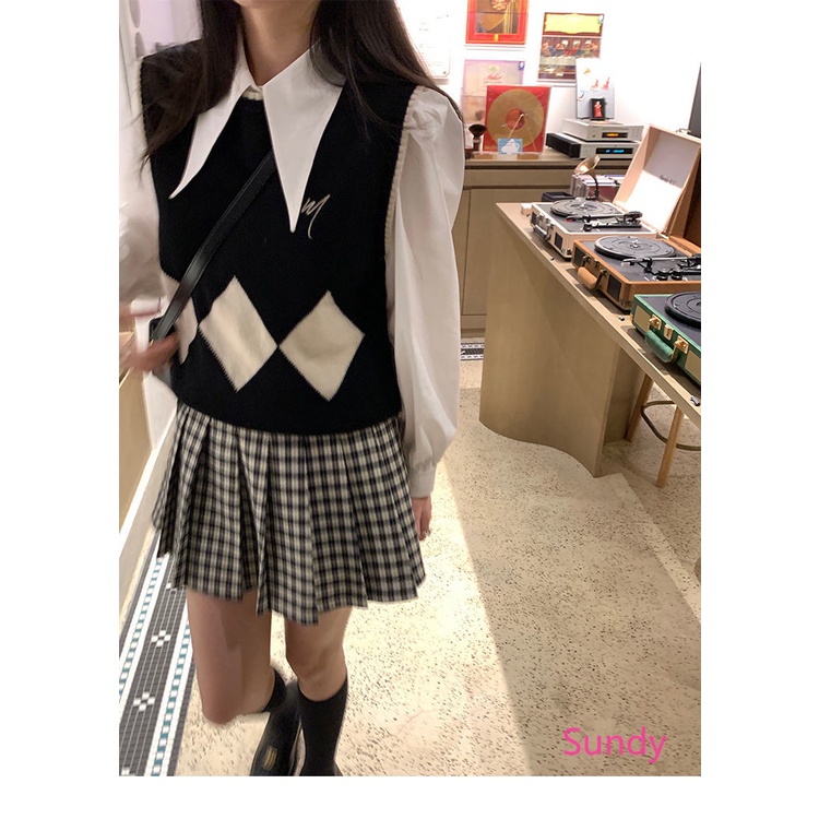 Áo Sơ Mi Tay Dài Phồng Dáng Rộng Thời Trang Mùa Thu Phong Cách Vintage Dành Cho Nữ