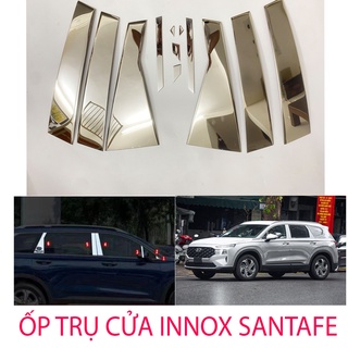 Ốp trụ cửa xe HUYNDAI SANTAFE 2023 - 2021 - HÀNG INNOX SÁNG BÓNG