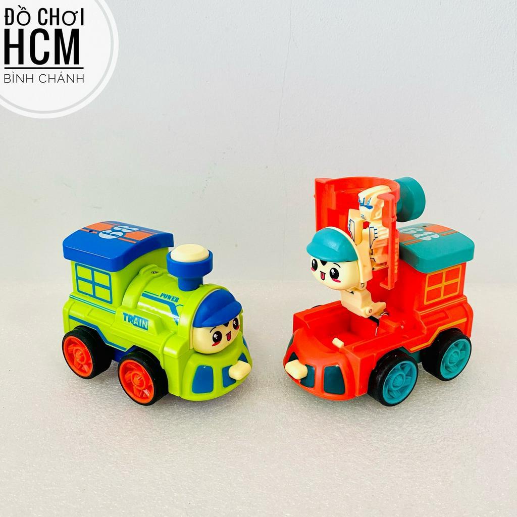 Đồ chơi trẻ em xe poli biến hình tàu lửa cho bé thích mô hình xe, tàu hỏa chạy đà, xe lửa đà đẩy poly