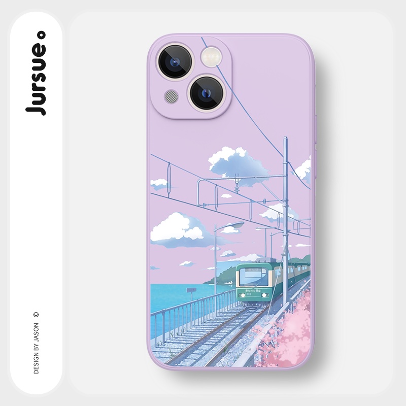 Ốp lưng JURSUE silicon mềm hình dễ thương đẹp cho iPhone 13 12 11 Pro Max SE 2020 X XR XS ip 8 7 6 6S Plus kute Y343