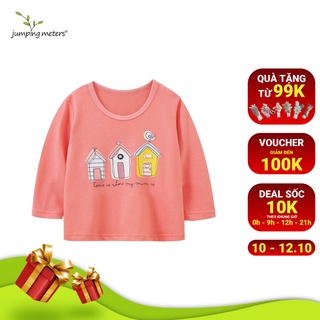 Áo thun dài tay thu đông bé gái cotton cao cấp Jumping Meters AN7