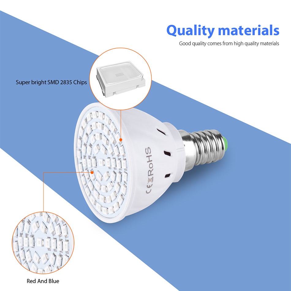 Đèn Led Trồng Cây E27 / E14 220v Uv