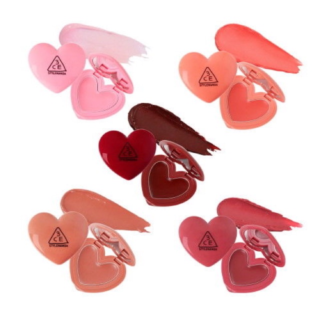 Son Dưỡng Môi 3CE Heart Pot Lip STYLENANDA - Hàn Quốc