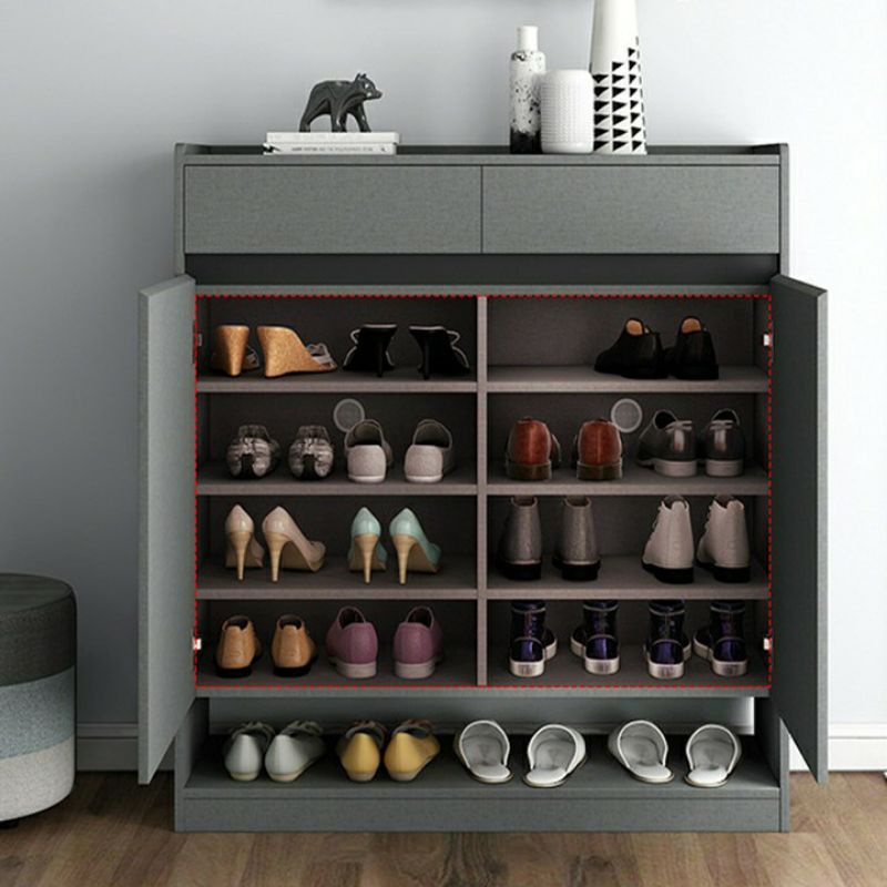 Tủ giày sành điệu QHOME, có ngăn kéo để đồ, nhiều tầng để giày dép 80x34x95 cm