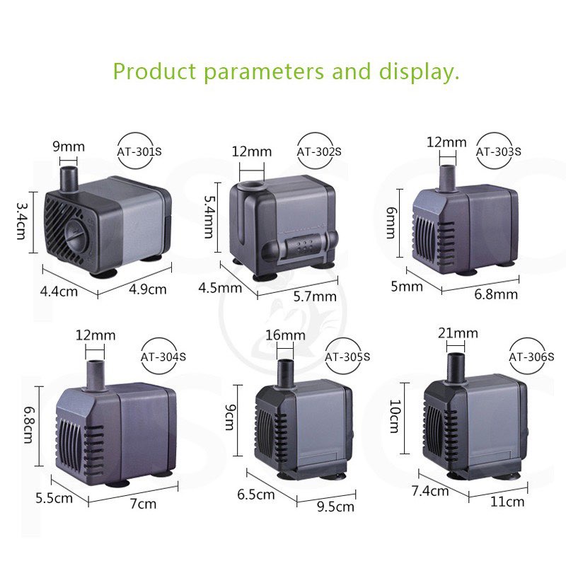 Máy Bơm Nước Hồ Cá Atman 306S dành cho hồ cá cảnh, hòn non bộ