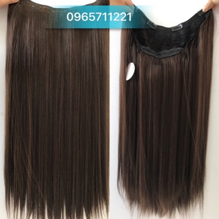 Tóc kẹp chữ U 3/4 nửa đầu ảnh thật shop chụp