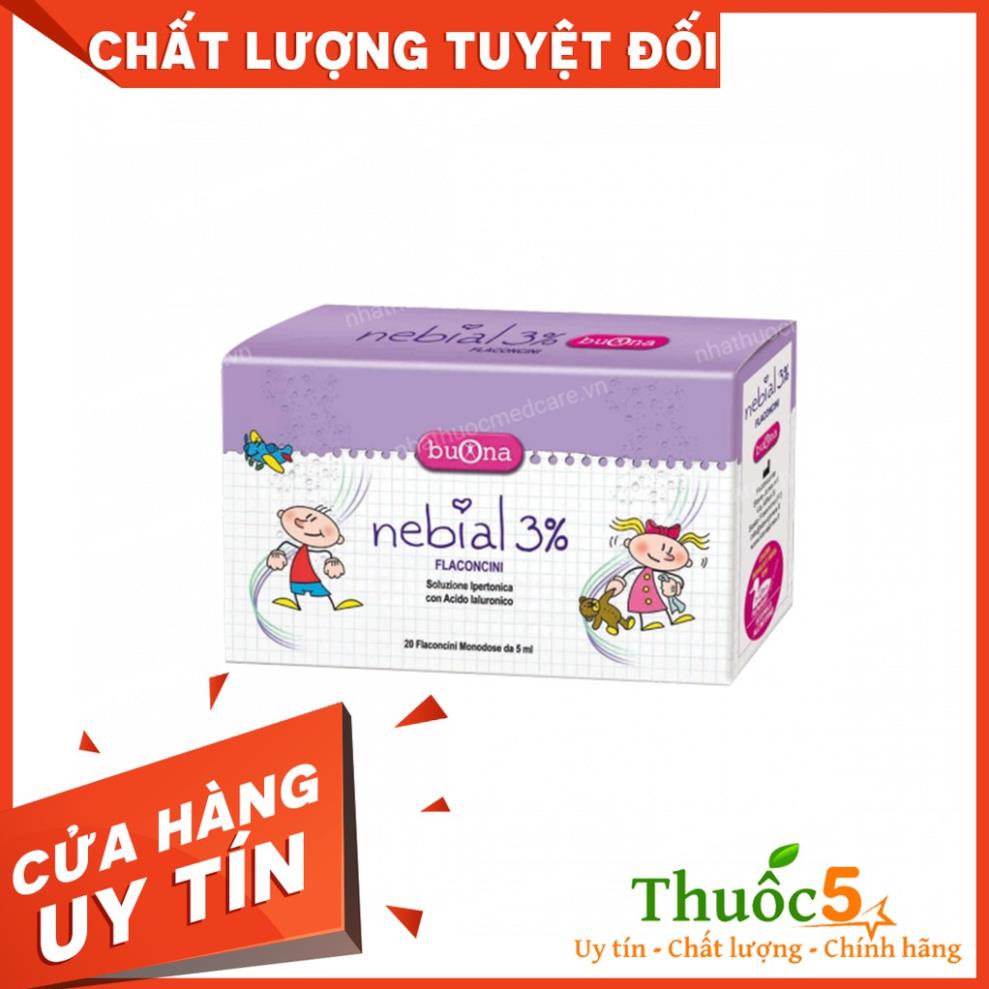 [GIÁ GỐC] Nhỏ mũi Nebial 3% Flaconcini dạng dung dịch - Hộp 20 ống 5ml