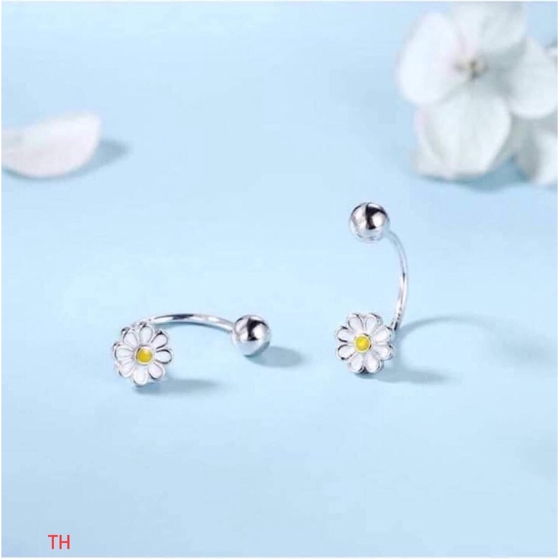 bông tai hoa mẫu mới bạc chuẩn MC