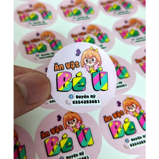 In tem dán, sticker khổ a3, thiết kế theo yêu cầu!