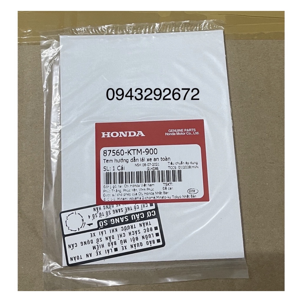 Tem Hướng Dẫn Lái Xe An Toàn Honda