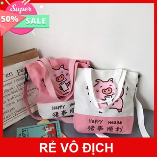 Túi Tote Heo Happy thời trang nữ
