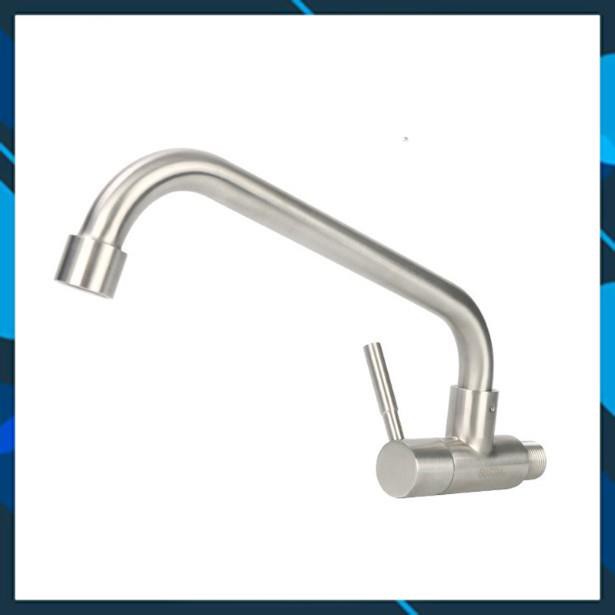 Vòi rửa chén bát lạnh âm tường INOX 304 không han gỉ