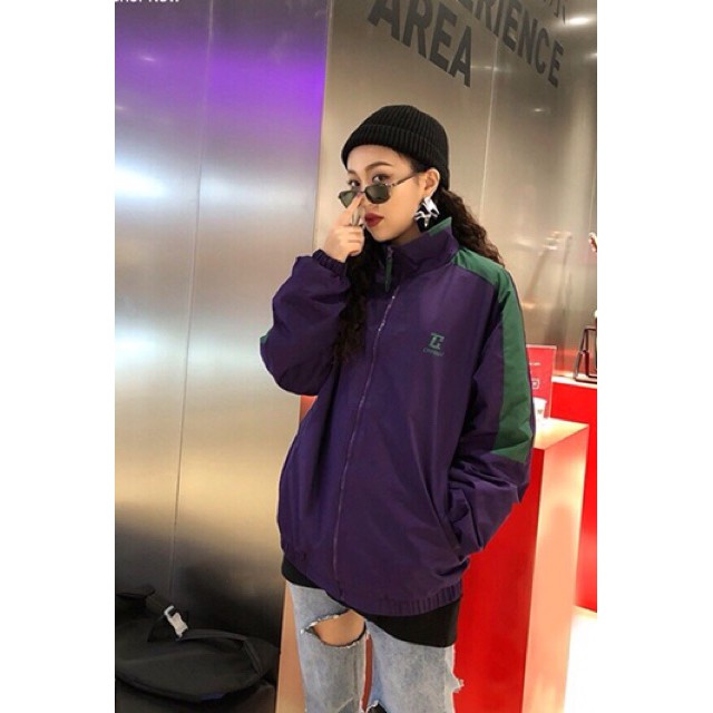 Áo khoác dù màu tím mộng mơ