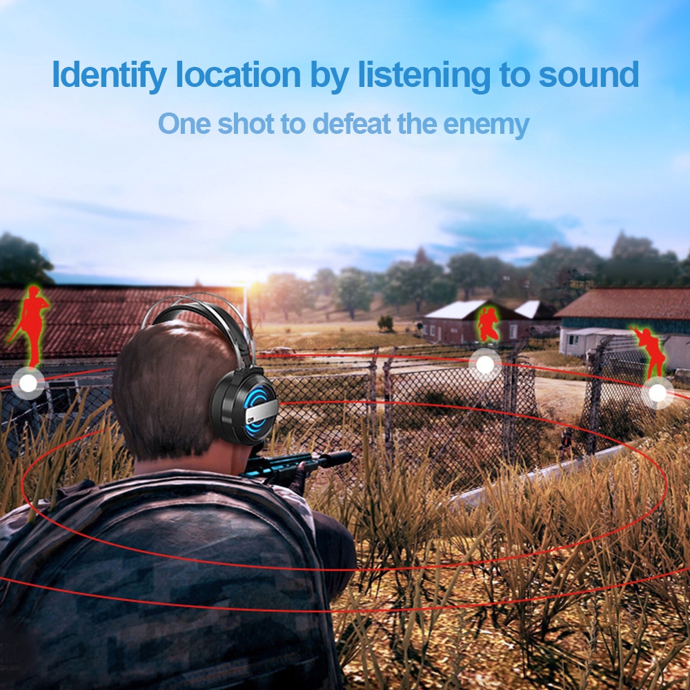 Tai Nghe Chụp Tai Pulierde Q9 Âm Thanh Vòm 7.1 Có Micro Điều Chỉnh Được Có Dây USB Và Đèn LED Hỗ Trợ Chơi Game PS4