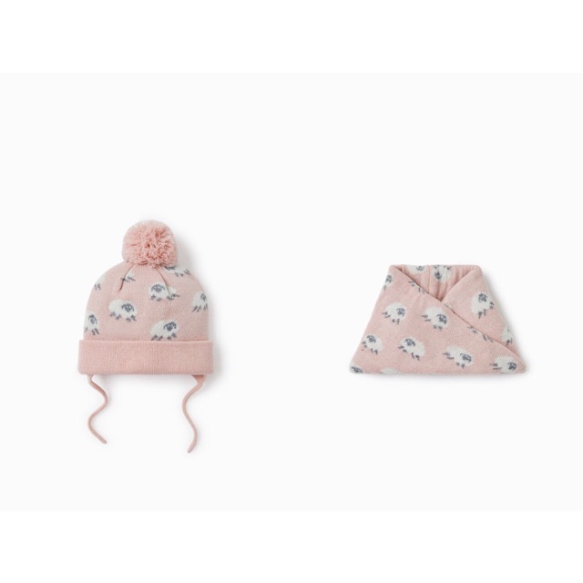 Set khăn mũ len Zara cho bé trai bé gái siêu đẹp