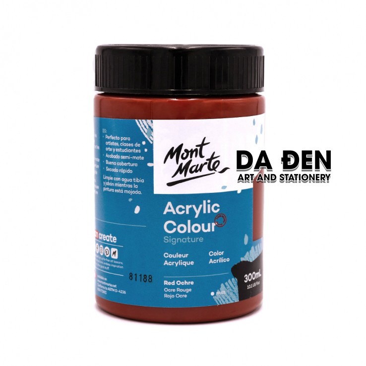 [DA ĐEN] Màu Mont Marte Signature Acrylic Colour 300ml (10.1-oz) - Red Ochre