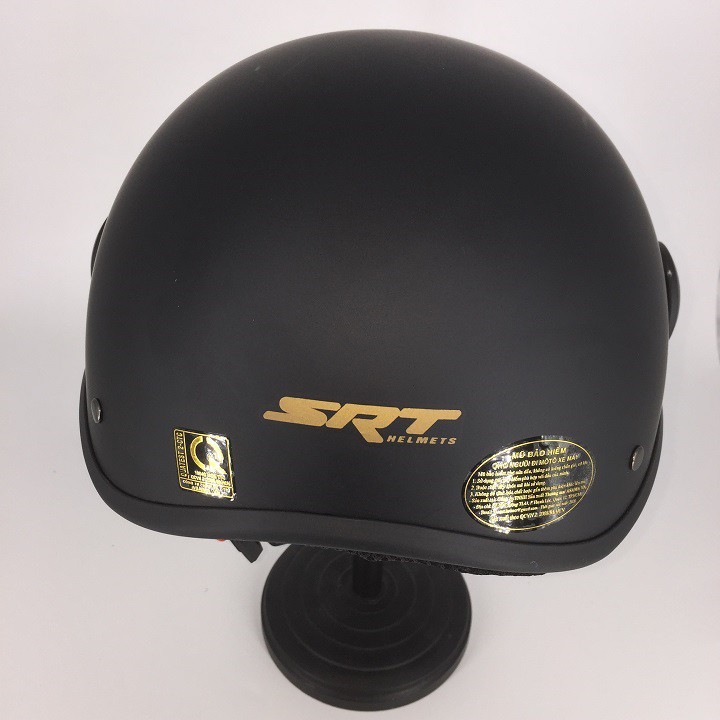 Mũ Bảo Hiểm nửa đầu có kính SRT A33K ( Đen Nhám ) - lồng ép nhiệt cao cấp