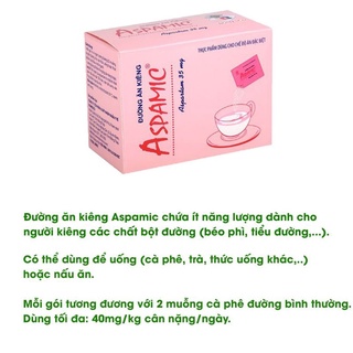Đường ăn kiêng aspamic hộp 100 gói 1g