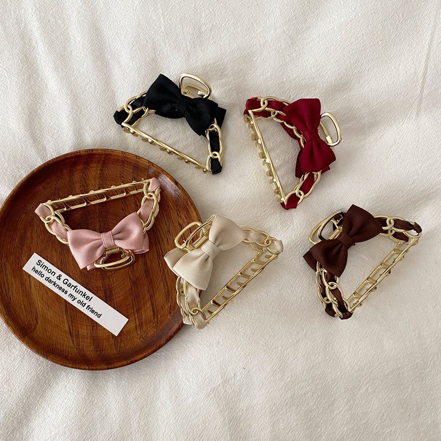 Kẹp tóc hình nơ đơn giản bằng kim loại