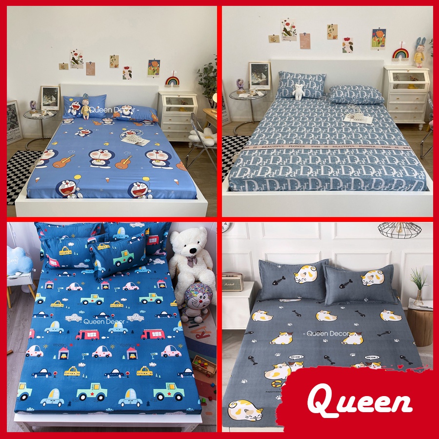 Bộ ga giường cotton poly, ga gối Kí Túc Xá kích thước 80x190cm, ga giường đơn, ga chun KTX | BigBuy360 - bigbuy360.vn