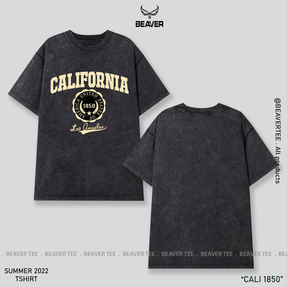 Áo thun Beaver Tee CALI 1850 Local Brand tay lỡ form rộng nam nữ Unisex Freeship Extra