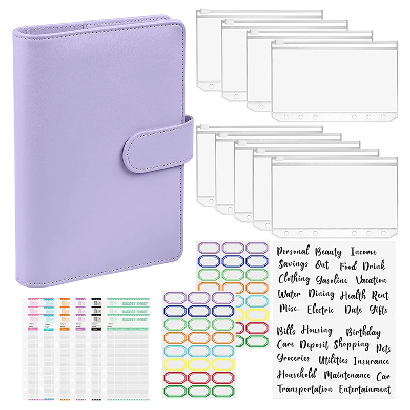 Sổ ghi chú A6 bìa da PU 6 vòng màu đen