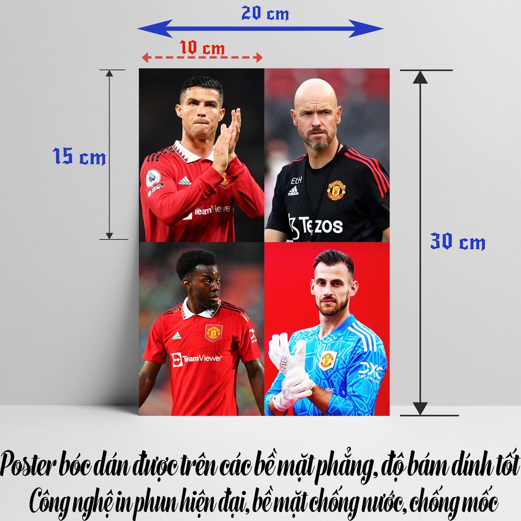 Combo 24 Poster Cầu Thủ Manchester United 2022-2023 Giá Rẻ