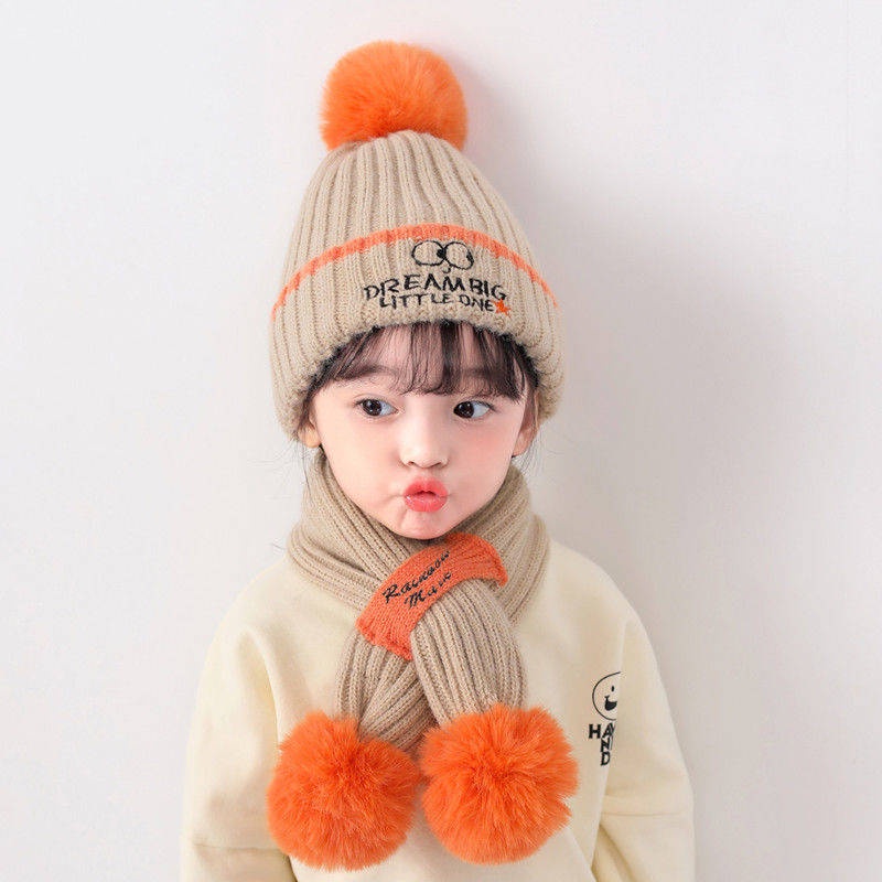 Set Mũ Len Và Khăn Choàng Cổ Phong Cách Hàn Quốc Cho Bé Gái Từ 2-3-4-6-8 Tuổi 12 Tuổi