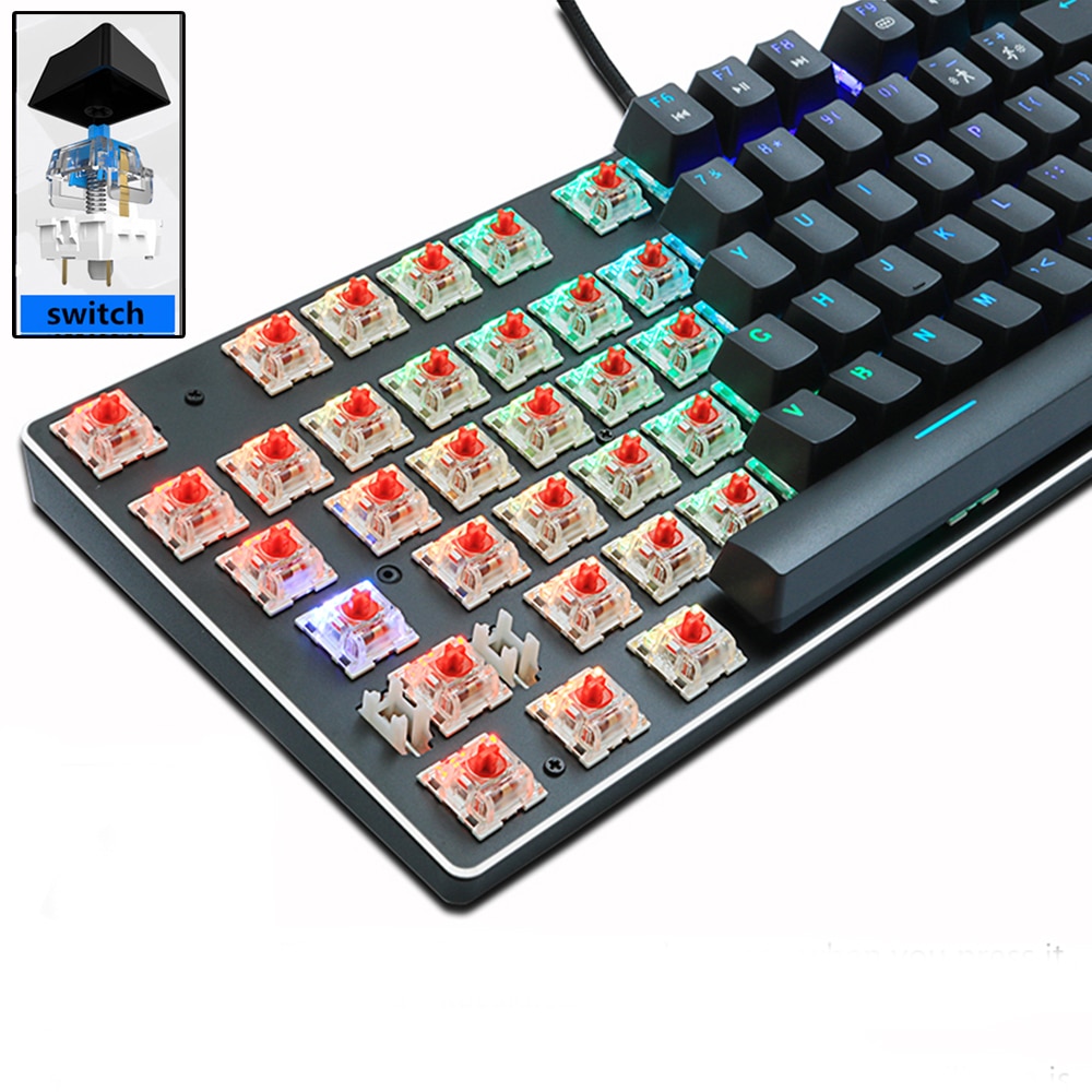 Bàn Phím Cơ Chơi Game 87 Phím Ru / Us Có Đèn Led Rgb / Mix Cho Game Thủ Zuoya X51