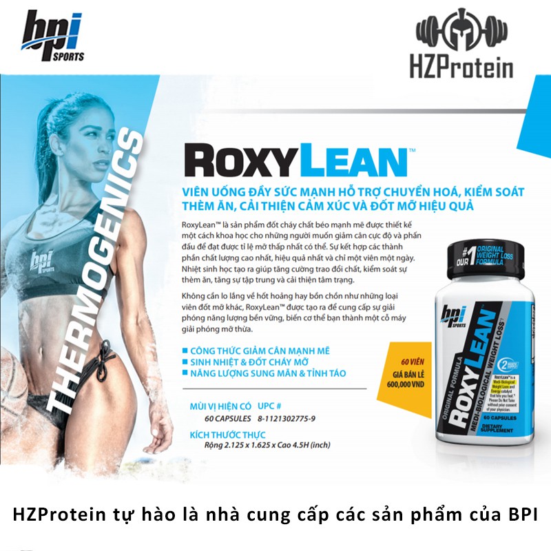 BPI ROXY LEAN - 60 VIÊN - ROXYLEAN HỖ TRỢ ĐỐT MỠ MẠNH MẼ