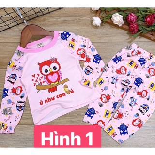 Bộ tay dài bozip bé gái size 10-25kg