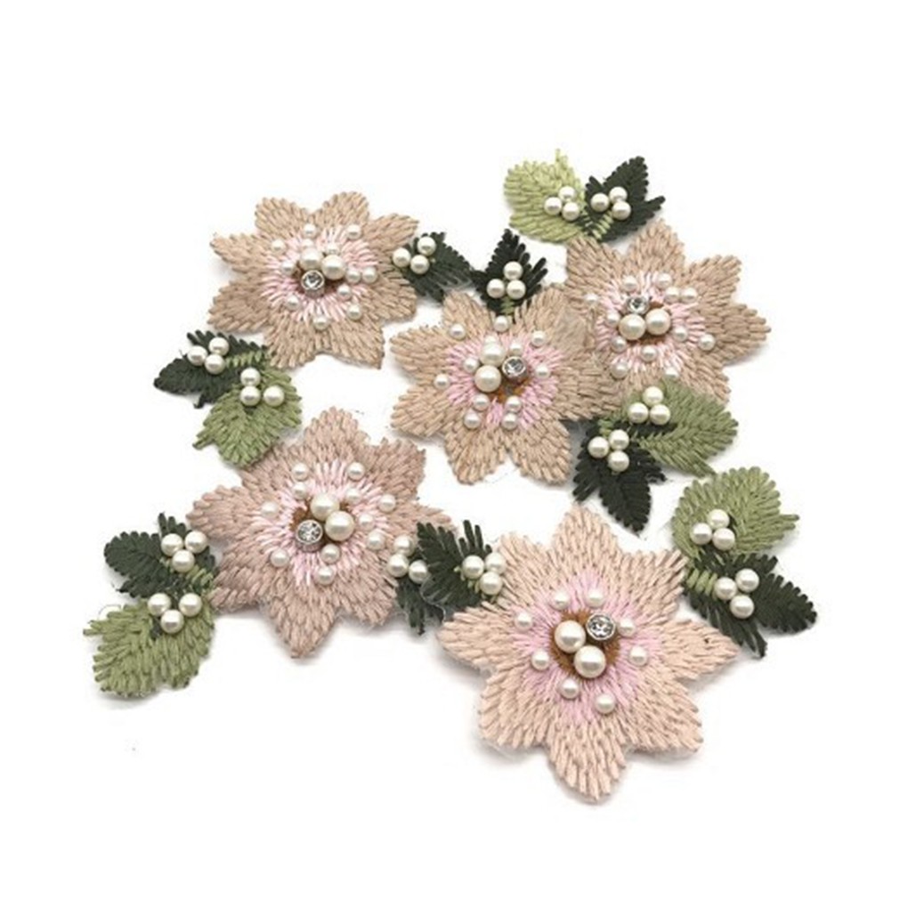 Chi tiết hoa hồng thêu trang trí đa dụng chất lượng cao