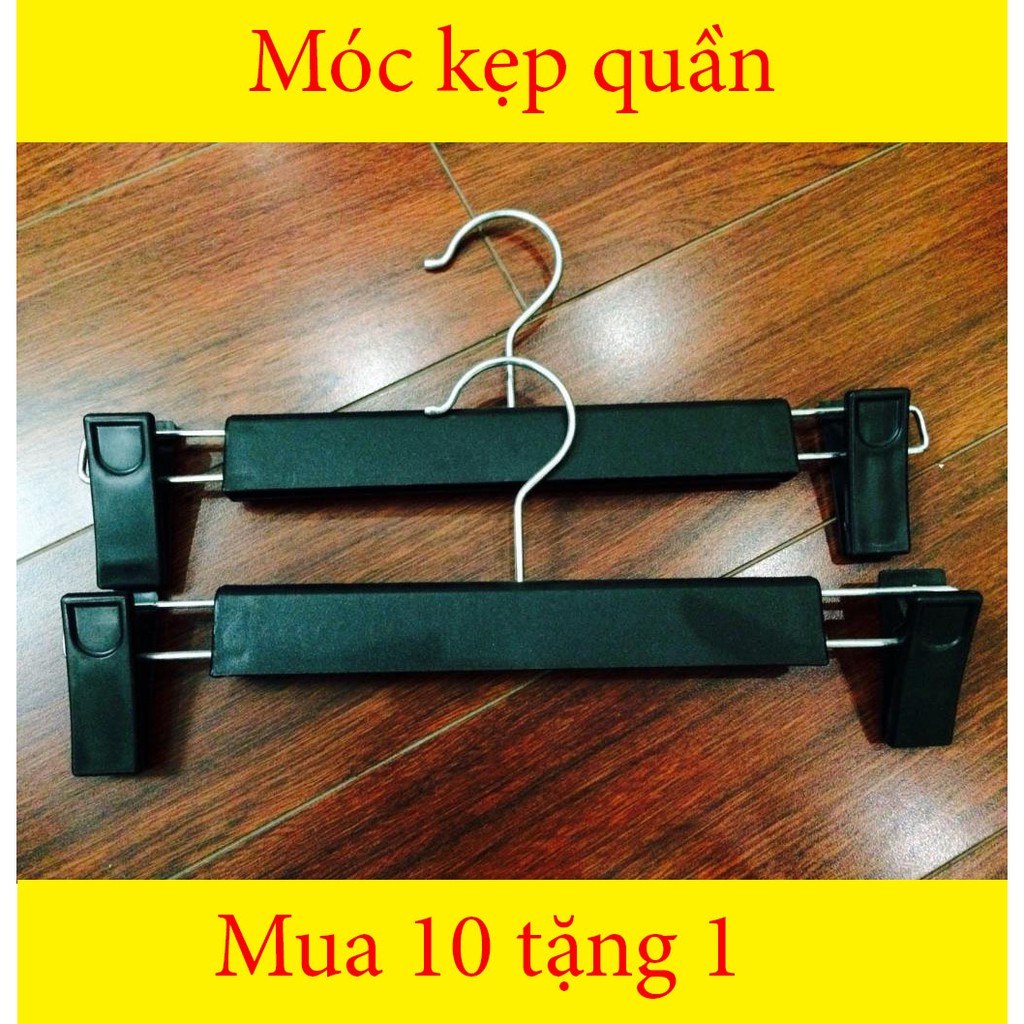 10 móc nhựa đen kẹp quần