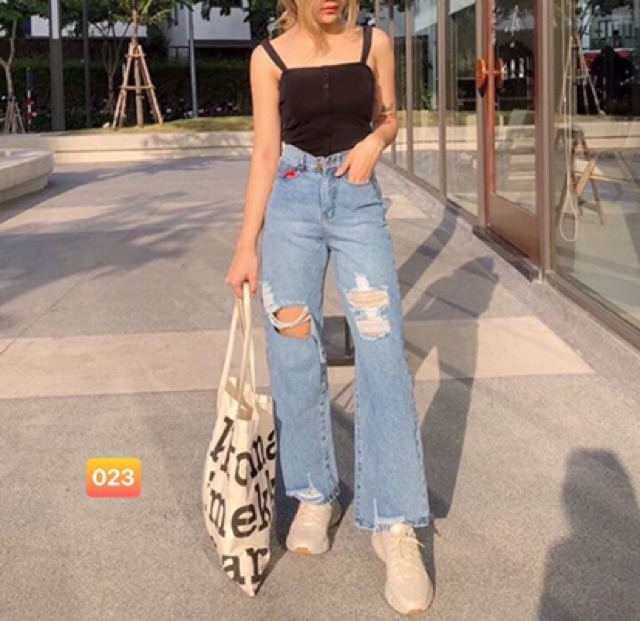 QUẦN JEAN RÁCH ỐNG RỘNG CÁ TÍNH🎯mã 023 | BigBuy360 - bigbuy360.vn